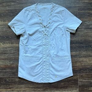 JAANUU Women’s Gray Scrub Top XS